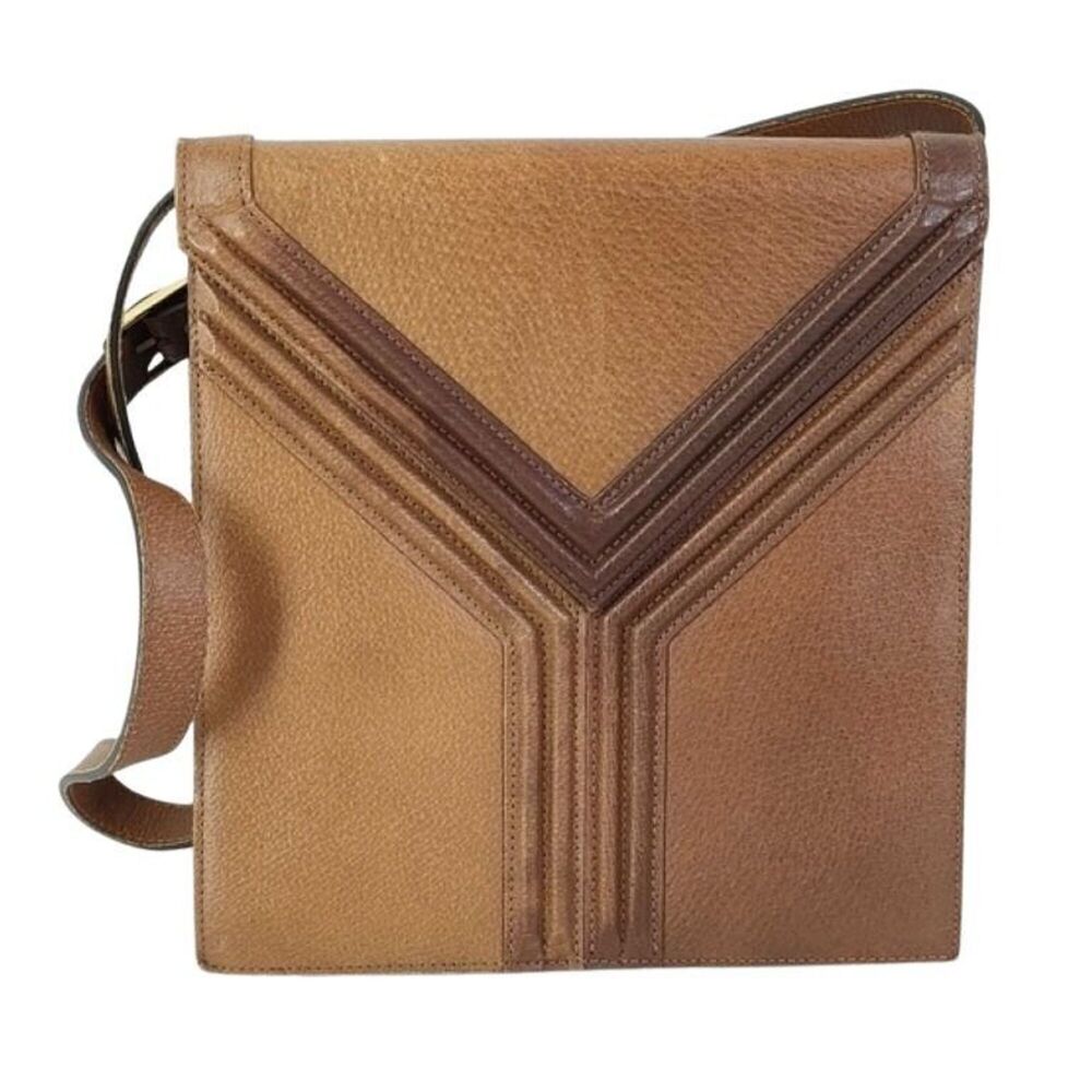Yves Saint Laurent Shoulder Bag, Y-Line, Brown Leather, Women's